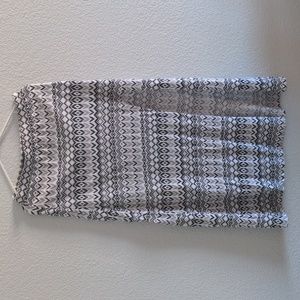 Black and white Aztec pattern maxi skirt with high slit by American Eagle